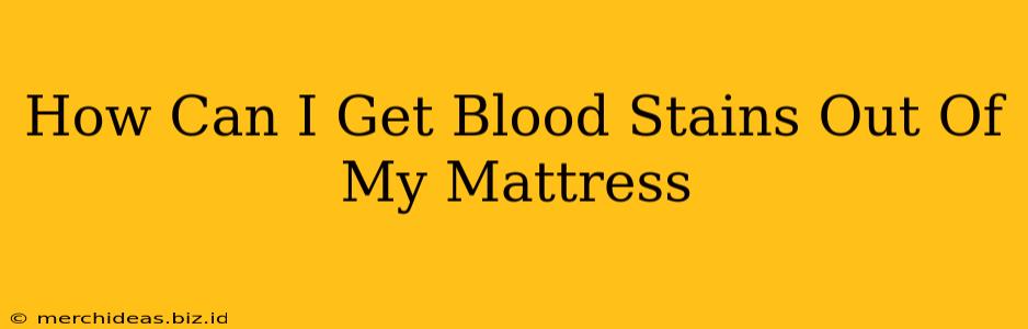 How Can I Get Blood Stains Out Of My Mattress
