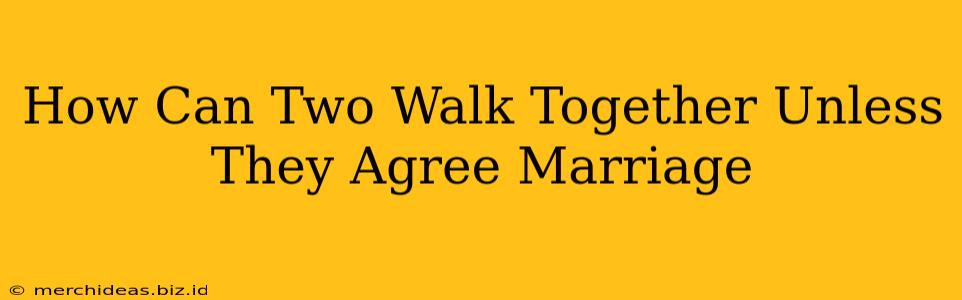 How Can Two Walk Together Unless They Agree Marriage
