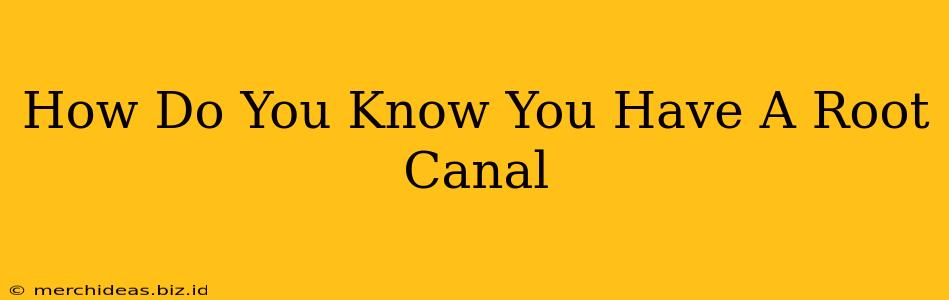 How Do You Know You Have A Root Canal