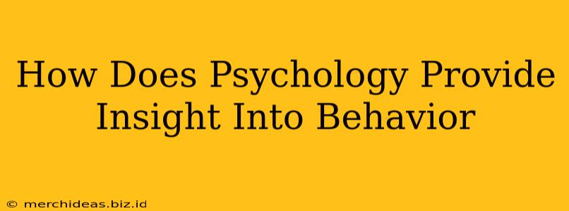 How Does Psychology Provide Insight Into Behavior