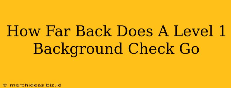 How Far Back Does A Level 1 Background Check Go