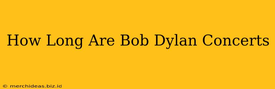 How Long Are Bob Dylan Concerts