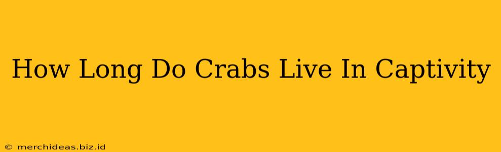 How Long Do Crabs Live In Captivity