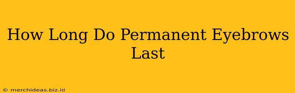 How Long Do Permanent Eyebrows Last