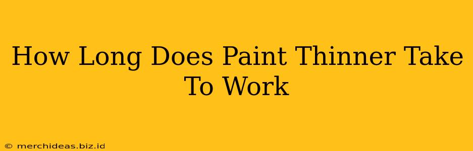 How Long Does Paint Thinner Take To Work