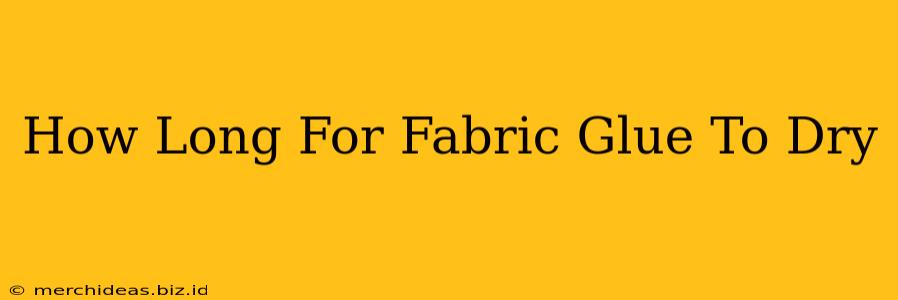 How Long For Fabric Glue To Dry
