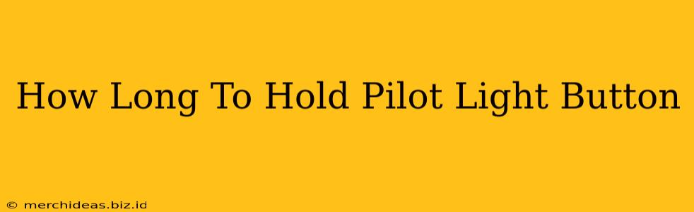 How Long To Hold Pilot Light Button