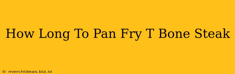 How Long To Pan Fry T Bone Steak