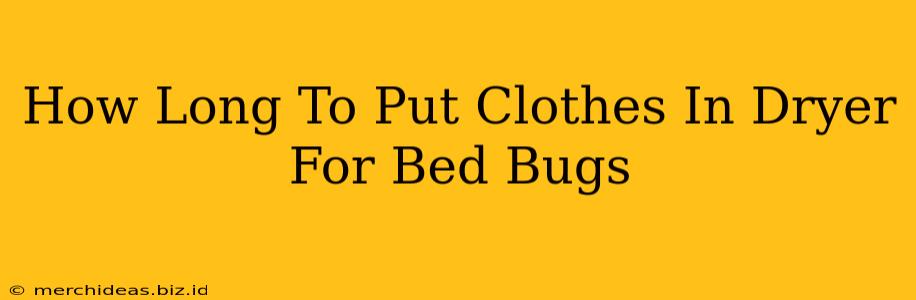 How Long To Put Clothes In Dryer For Bed Bugs