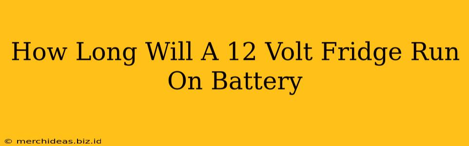 How Long Will A 12 Volt Fridge Run On Battery