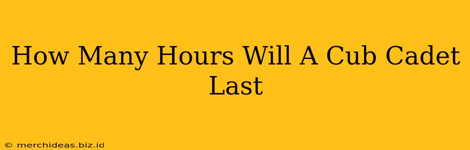 How Many Hours Will A Cub Cadet Last