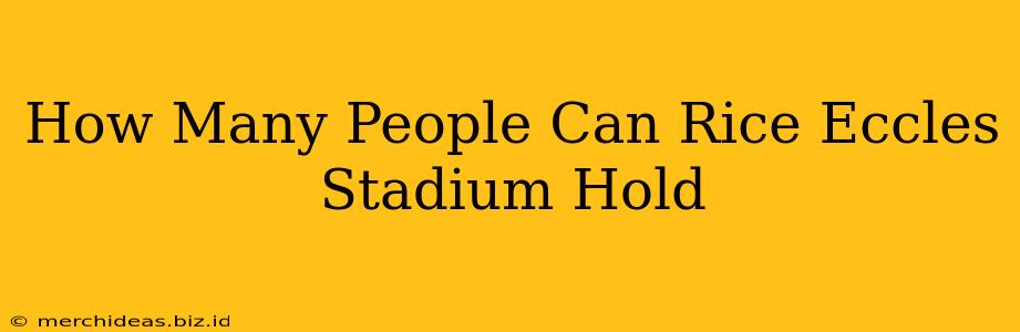 How Many People Can Rice Eccles Stadium Hold