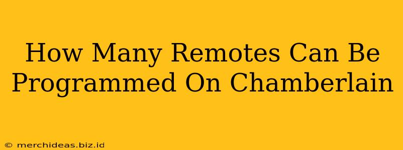 How Many Remotes Can Be Programmed On Chamberlain