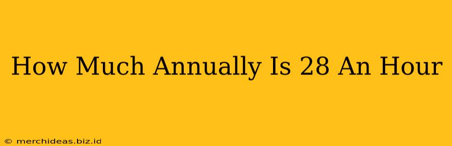 How Much Annually Is 28 An Hour