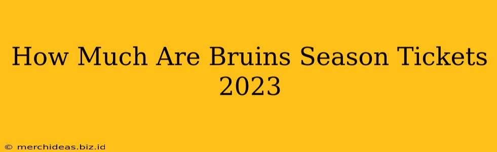 How Much Are Bruins Season Tickets 2023