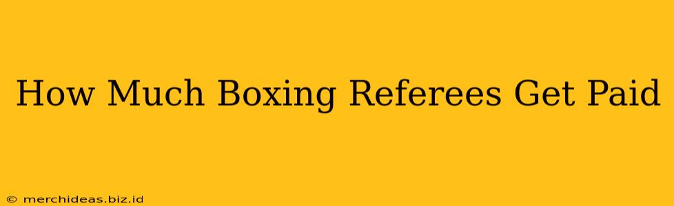How Much Boxing Referees Get Paid