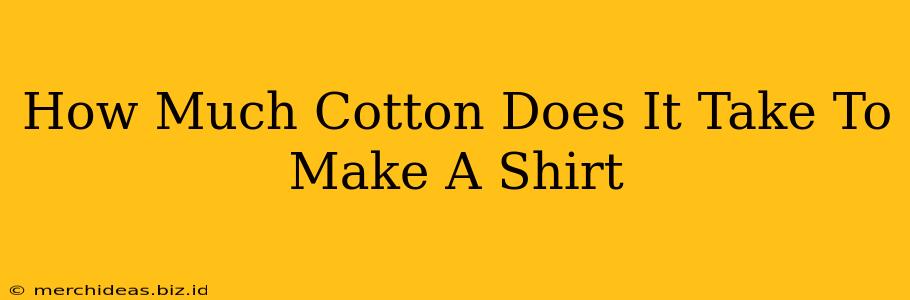 How Much Cotton Does It Take To Make A Shirt