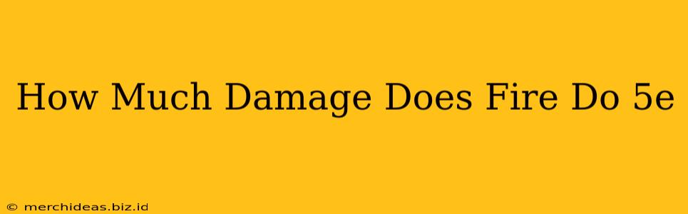 How Much Damage Does Fire Do 5e