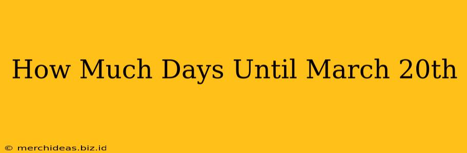 How Much Days Until March 20th
