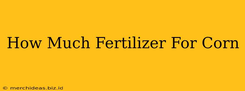 How Much Fertilizer For Corn