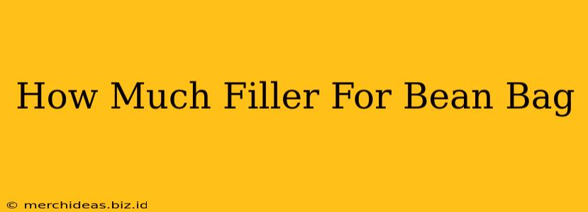 How Much Filler For Bean Bag