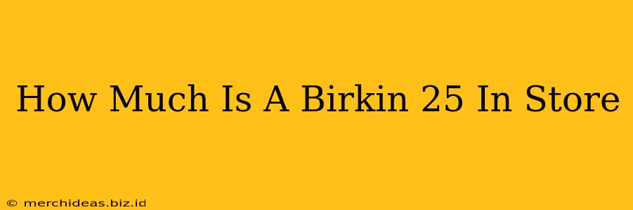 How Much Is A Birkin 25 In Store