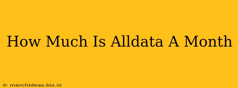 How Much Is Alldata A Month