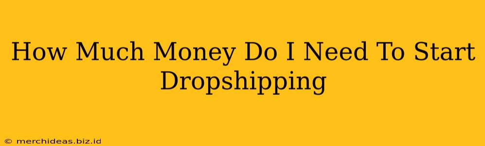 How Much Money Do I Need To Start Dropshipping