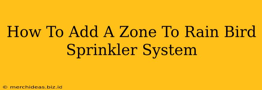 How To Add A Zone To Rain Bird Sprinkler System