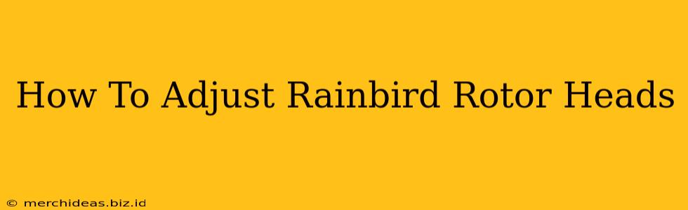 How To Adjust Rainbird Rotor Heads