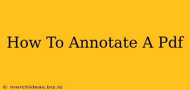 How To Annotate A Pdf