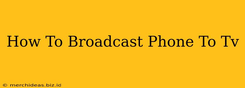 How To Broadcast Phone To Tv