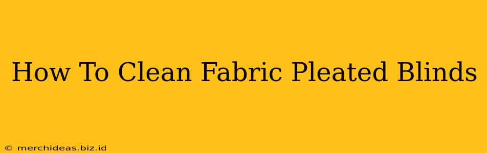 How To Clean Fabric Pleated Blinds