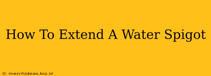 How To Extend A Water Spigot