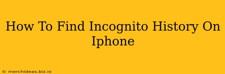How To Find Incognito History On Iphone