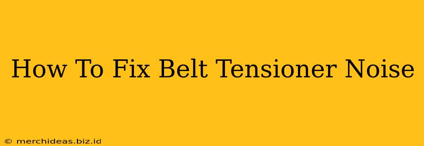 How To Fix Belt Tensioner Noise