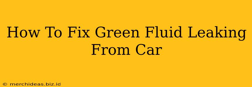 How To Fix Green Fluid Leaking From Car