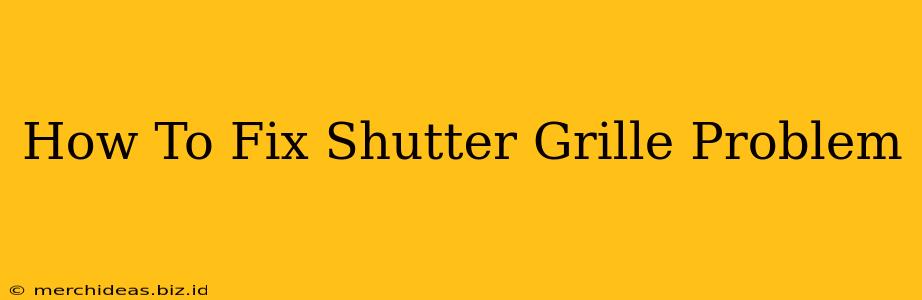 How To Fix Shutter Grille Problem