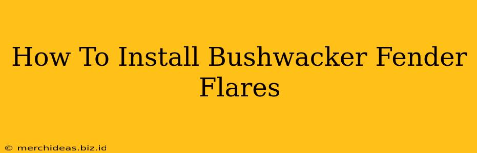 How To Install Bushwacker Fender Flares