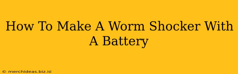 How To Make A Worm Shocker With A Battery