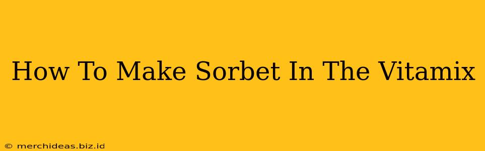 How To Make Sorbet In The Vitamix