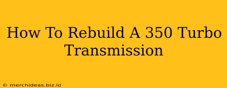 How To Rebuild A 350 Turbo Transmission