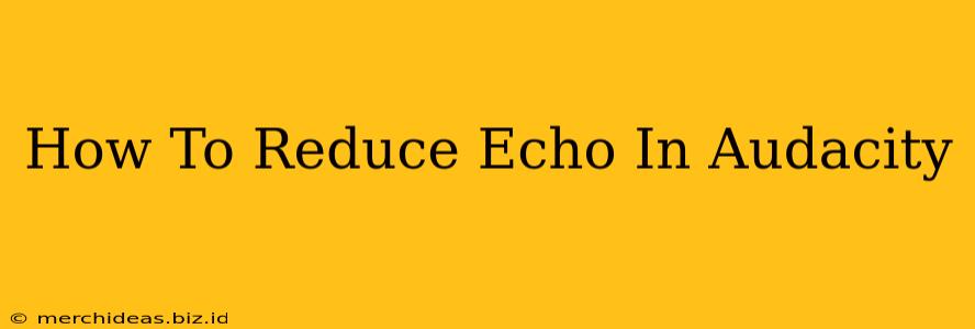 How To Reduce Echo In Audacity