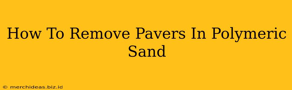 How To Remove Pavers In Polymeric Sand