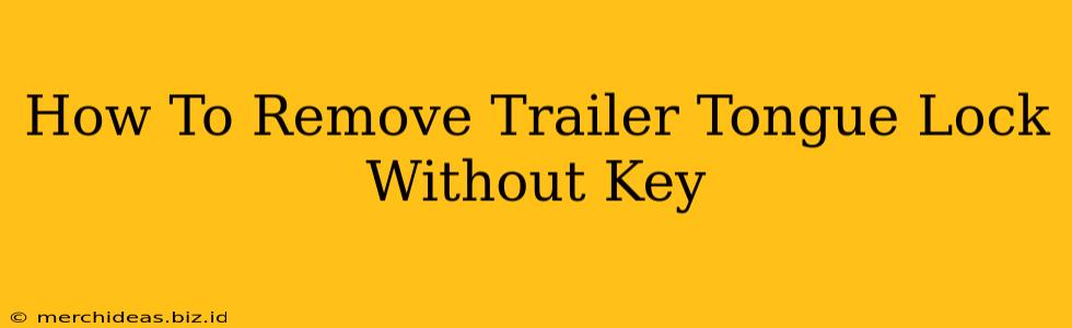 How To Remove Trailer Tongue Lock Without Key