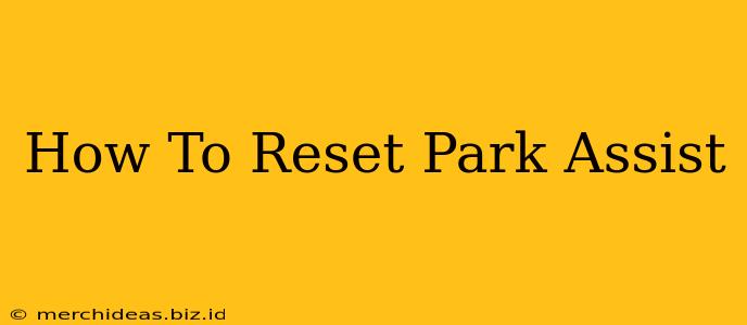 How To Reset Park Assist