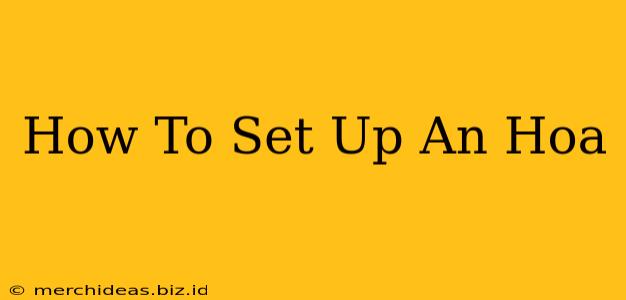 How To Set Up An Hoa