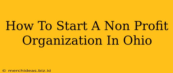 How To Start A Non Profit Organization In Ohio