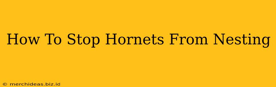How To Stop Hornets From Nesting