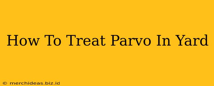 How To Treat Parvo In Yard